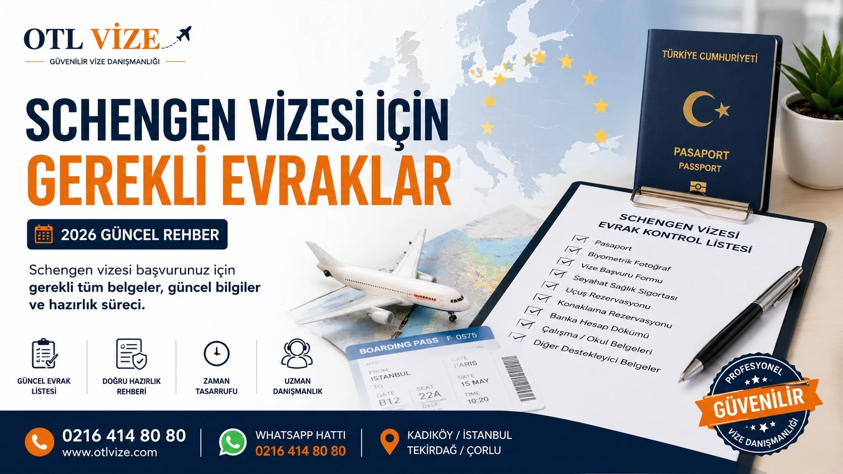 Schengen vizesi için gerekli belgeleri eksiksiz hazırlayın.